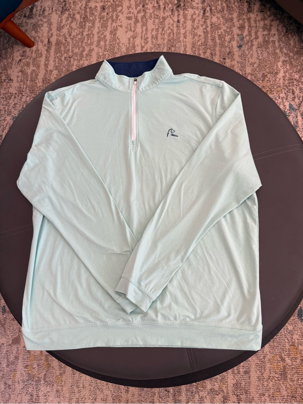 Rhoback Performance Q-Zip
Heather Aquafrost Seafoam and Navy Men’s XL